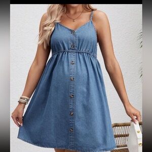 Denim Blue Maternity Dress